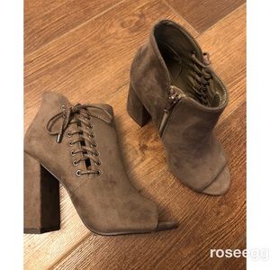 Open toe booties